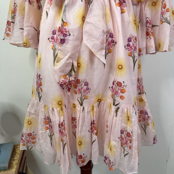 Borgo de Nor Pink Floral Ruffle Cotton Voile LouLou Dress Size US 6 NWT Romantic - Picture 5 of 12